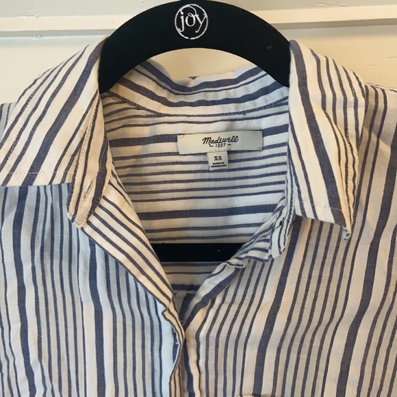 Tie front button down Madewell stripes - Picture 3 of 3